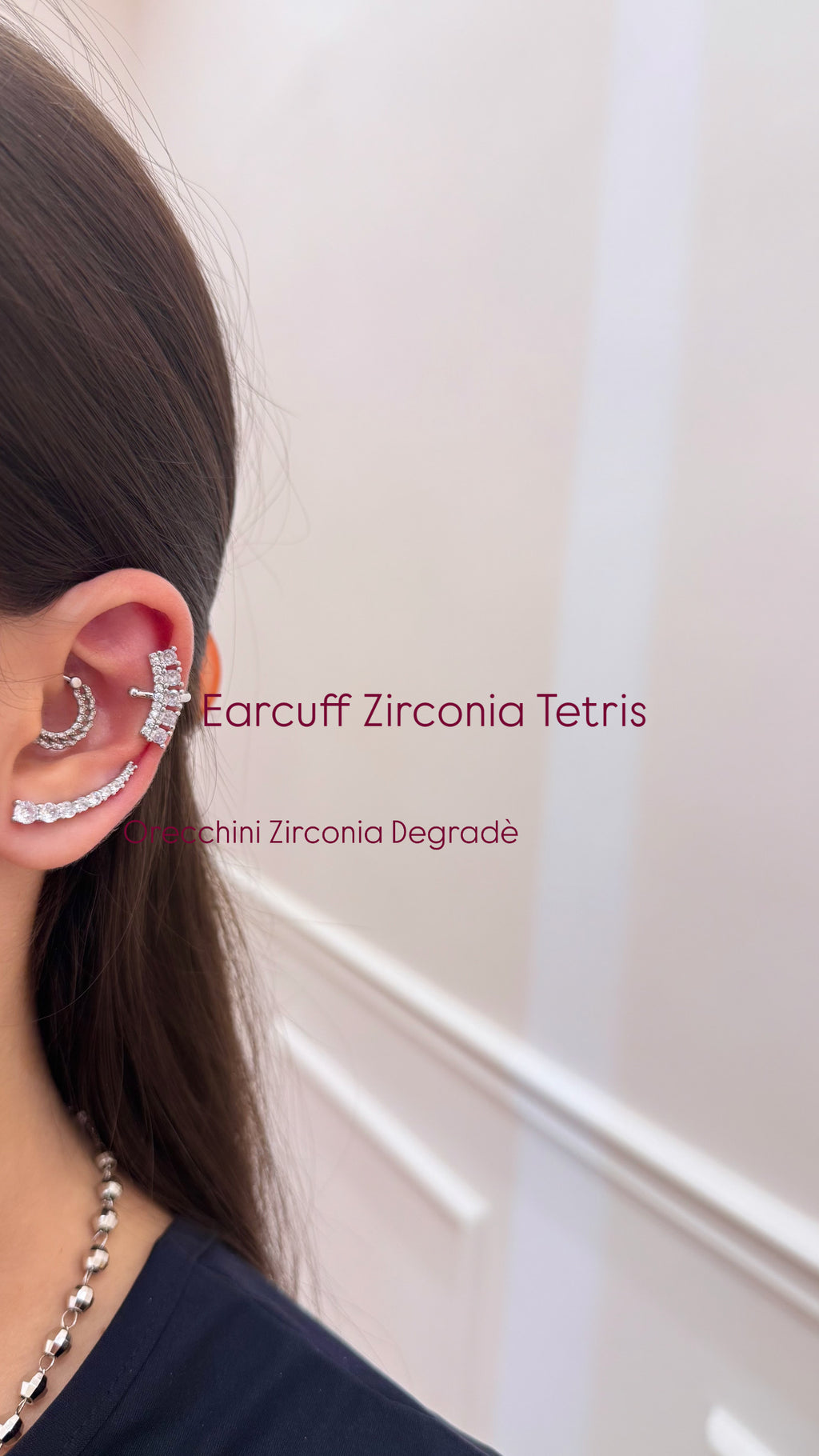 Orecchini Zirconia Degradé-Earcuff Zirconia Tetris