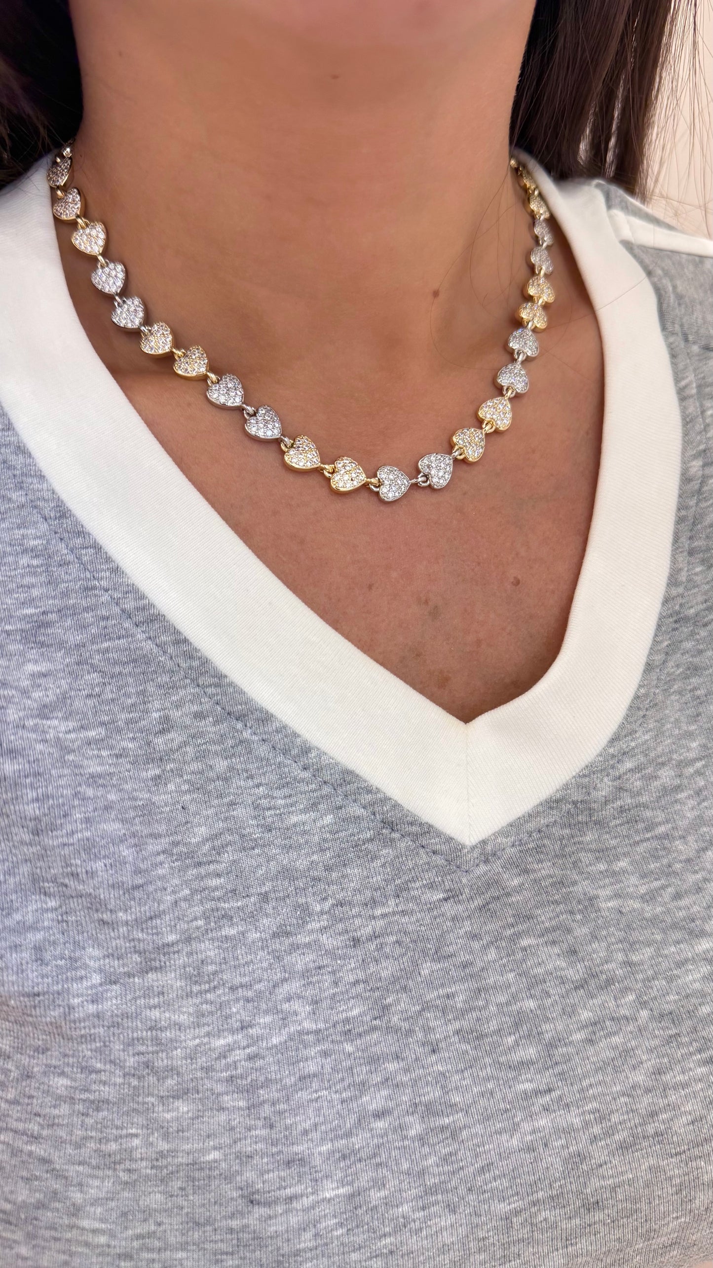 Collana Cuori Bicolor